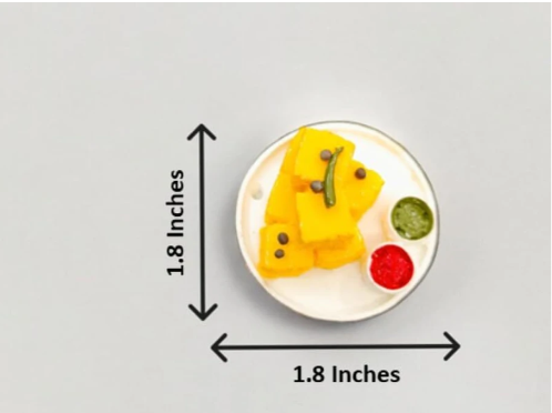 Petika Dhokla Fridge Magnet | Handmade Polymer Clay Miniature | Gifting, Kitchen & Office Decor - Image 5