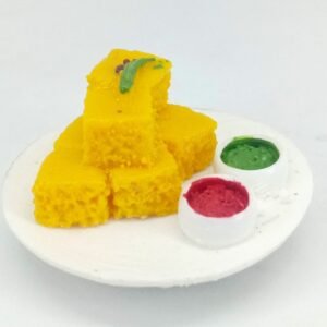 Petika Dhokla Fridge Magnet | Handmade Polymer Clay Miniature | Gifting, Kitchen & Office Decor